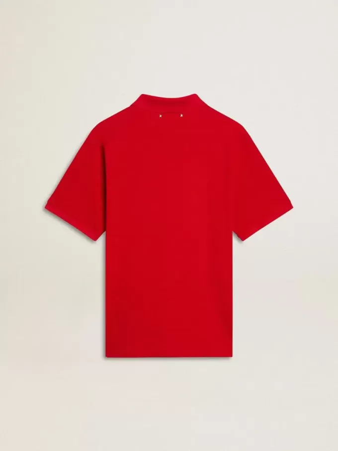 Polo de hombre en piqué de algodón rojo Polo de hombre en piqué de algodón rojo