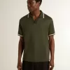 Polo de jersey verde militar para hombre con bordado Polo de jersey verde militar para hombre con bordado