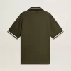 Polo de jersey verde militar para hombre con bordado Polo de jersey verde militar para hombre con bordado