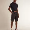 Polo de manga corta para hombre en lana merino azul marino Polo de manga corta para hombre en lana merino azul marino