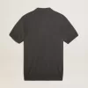 Polo de manga corta para hombre en lana merino gris Polo de manga corta para hombre en lana merino gris