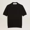 Polo de mujer en lana merino negra Polo de mujer en lana merino negra