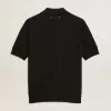 Polo de mujer en lana merino negra Polo de mujer en lana merino negra