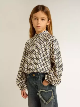 Polo para niña con estampado geométrico
