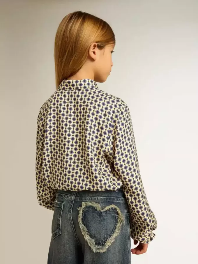 Polo para niña con estampado geométrico Polo para niña con estampado geométrico