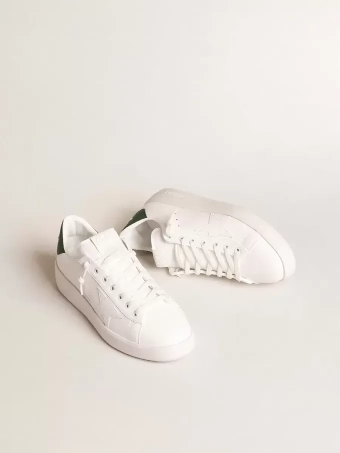 Purestar con estrella blanca de origen biológico y lengüeta del talón de cuero verde mate