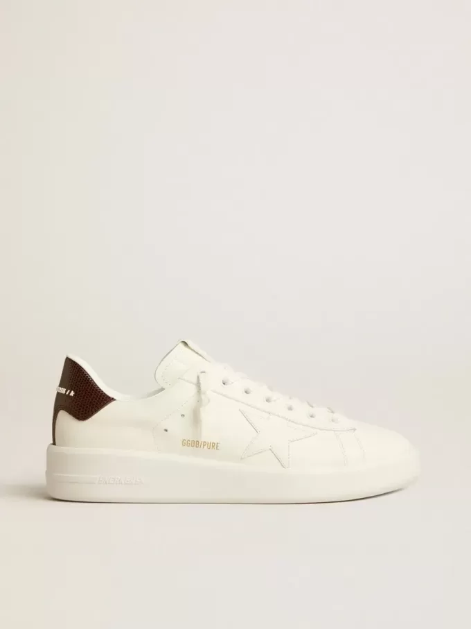 Purestar con estrella blanca y lengüeta en el talón con estampado de lagarto burdeos