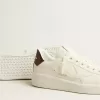 Purestar con estrella blanca y lengüeta en el talón con estampado de lagarto burdeos