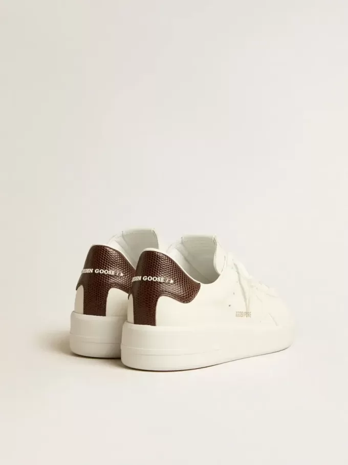 Purestar con estrella blanca y lengüeta en el talón con estampado de lagarto burdeos