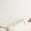 Purestar para hombre con estrella de cuero blanco y lengüeta naranja en el talón