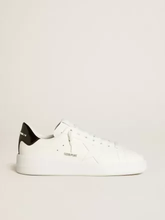 Purestar para hombre con estrella de cuero y lengüeta del talón de charol negro