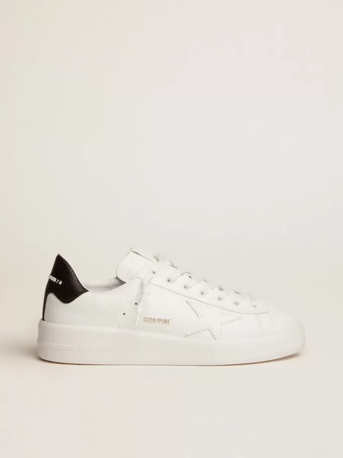 Purestar para hombre con estrella de cuero y lengüeta del talón de cuero negro