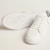 Purestar para hombre con estrella de piel blanca y lengüeta verde oscuro en el talón
