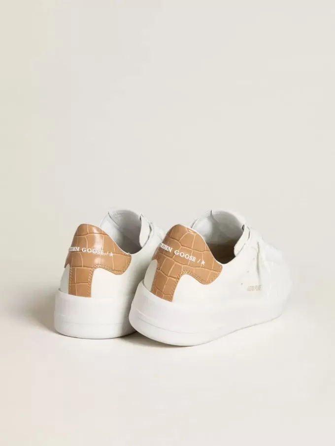 Purestar para mujer con estrella de piel y lengüeta del talón de piel con estampado de cocodrilo