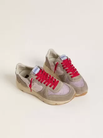 Running Sole LTD en nailon rosa con estrella de piel blanca Running Sole LTD en nailon rosa con estrella de piel blanca