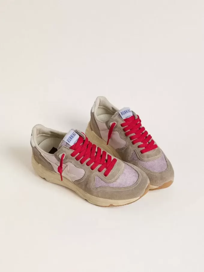 Running Sole LTD en nailon rosa con estrella de piel blanca