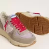 Running Sole LTD en nailon rosa con estrella de piel blanca