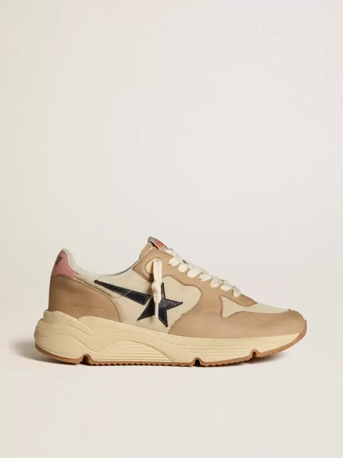 Running Sole LTD en nailon y nubuck con estrella y lengüeta en el talón de piel Running Sole LTD en nailon y nubuck con estrella y lengüeta en el talón de piel
