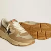 Running Sole LTD en nailon y nubuck con estrella y lengüeta en el talón de piel Running Sole LTD en nailon y nubuck con estrella y lengüeta en el talón de piel