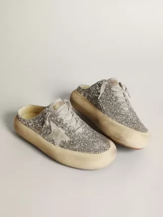 Sabot Space-Star para mujer con purpurina, estrella gris hielo y lengüeta