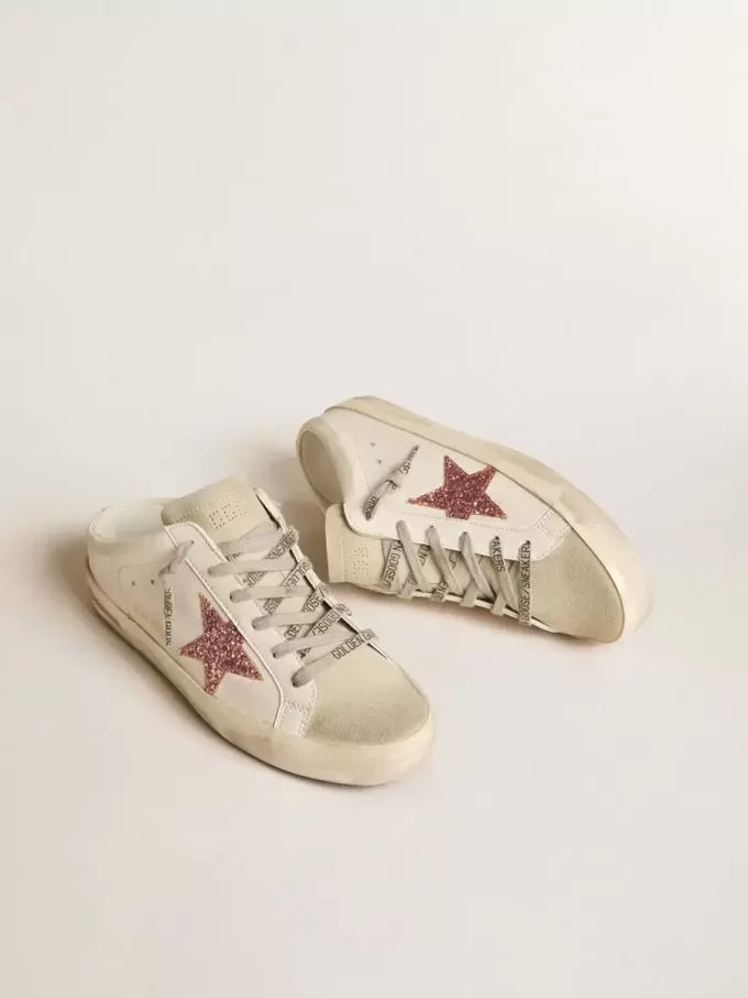 Sabot Super-Star de origen biológico con estrella rosa brillante y puntera de ante Sabot Super-Star de origen biológico con estrella rosa brillante y puntera de ante