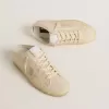 Sabot Super-Star para mujer en lona beige con abalorios bordados y estrella de ante beige Sabot Super-Star para mujer en lona beige con abalorios bordados y estrella de ante beige