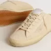 Sabot Super-Star para mujer en lona beige con abalorios bordados y estrella de ante beige Sabot Super-Star para mujer en lona beige con abalorios bordados y estrella de ante beige