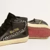 Sandalias de cuero con estrella negra y cristales Swarovski Sandalias de cuero con estrella negra y cristales Swarovski