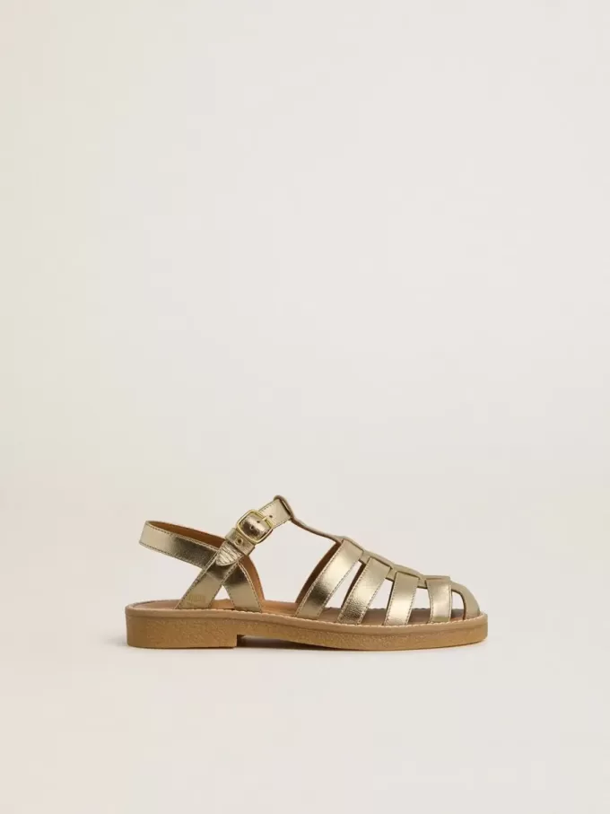 Sandalias Junior Maxime en piel metalizada dorada Sandalias Junior Maxime en piel metalizada dorada