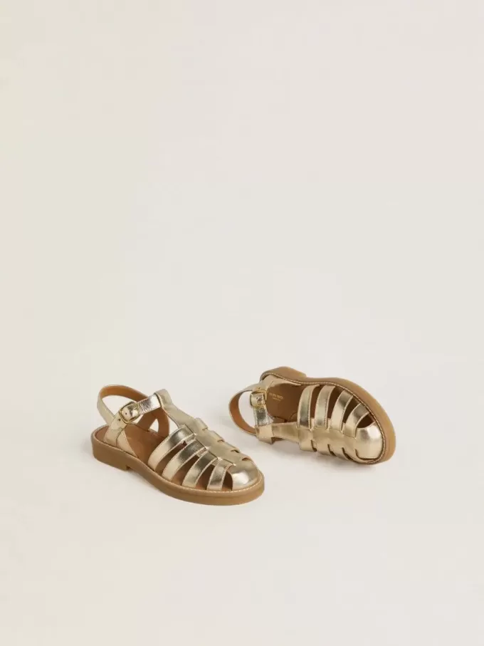 Sandalias Junior Maxime en piel metalizada dorada Sandalias Junior Maxime en piel metalizada dorada