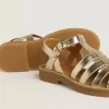 Sandalias Junior Maxime en piel metalizada dorada Sandalias Junior Maxime en piel metalizada dorada