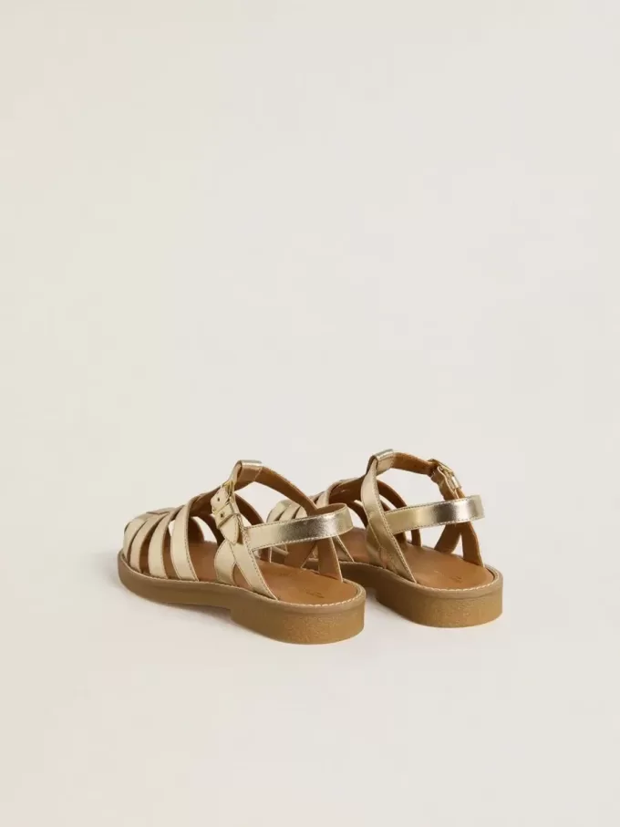Sandalias Junior Maxime en piel metalizada dorada Sandalias Junior Maxime en piel metalizada dorada