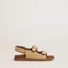 Sandalias Junior Noa en rafia beige y cuero marrón Sandalias Junior Noa en rafia beige y cuero marrón
