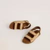 Sandalias Junior Noa en rafia beige y cuero marrón Sandalias Junior Noa en rafia beige y cuero marrón