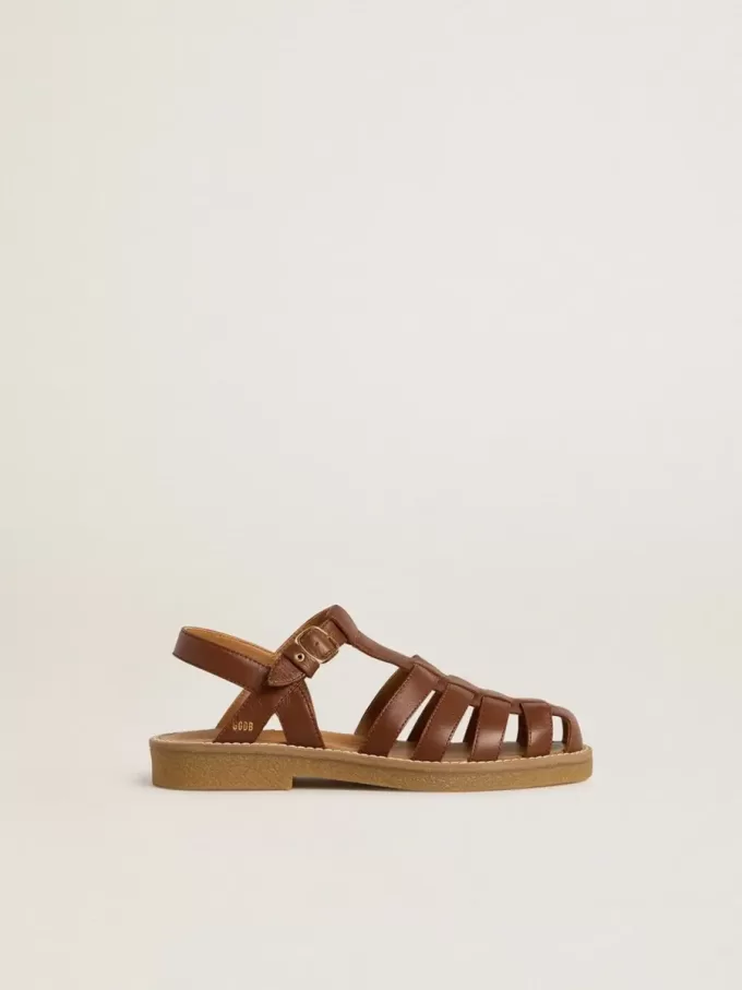 Sandalias Maxime Junior en piel marrón Sandalias Maxime Junior en piel marrón