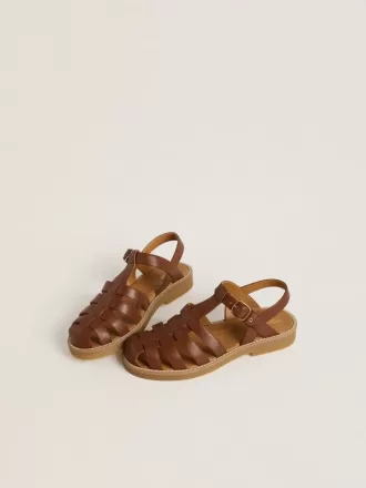 Sandalias Maxime Junior en piel marrón