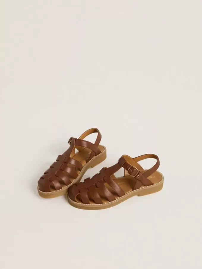 Sandalias Maxime Junior en piel marrón Sandalias Maxime Junior en piel marrón