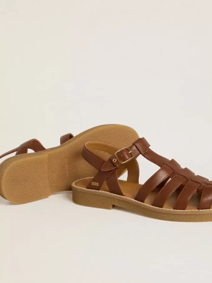 Sandalias Maxime Junior en piel marrón Sandalias Maxime Junior en piel marrón