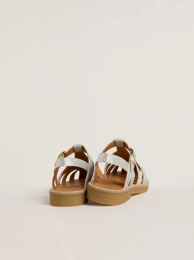 Sandalias Maxime Young en plata con microglitter Sandalias Maxime Young en plata con microglitter