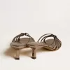 Sandalias Nico con tacón bajo en piel gris metalizada Sandalias Nico con tacón bajo en piel gris metalizada