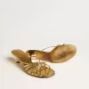 Sandalias Nico con tacón bajo en piel metalizada dorada Sandalias Nico con tacón bajo en piel metalizada dorada