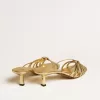 Sandalias Nico con tacón bajo en piel metalizada dorada Sandalias Nico con tacón bajo en piel metalizada dorada