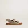 Sandalias Noa Junior en microbrillo y piel platino Sandalias Noa Junior en microbrillo y piel platino