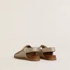 Sandalias Noa Young en microbrillo y piel platino