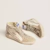 Sandalias para mujer con estrella de ante gris hielo y destello blanco