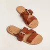 Sandalias planas Margaret en piel recubierta de resina Sandalias planas Margaret en piel recubierta de resina