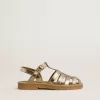 Sandalias Young Maxime en piel metalizada dorada Sandalias Young Maxime en piel metalizada dorada