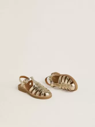 Sandalias Young Maxime en piel metalizada dorada Sandalias Young Maxime en piel metalizada dorada