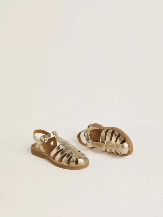 Sandalias Young Maxime en piel metalizada dorada Sandalias Young Maxime en piel metalizada dorada