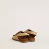 Sandalias Young Noa en rafia beige y piel marrón